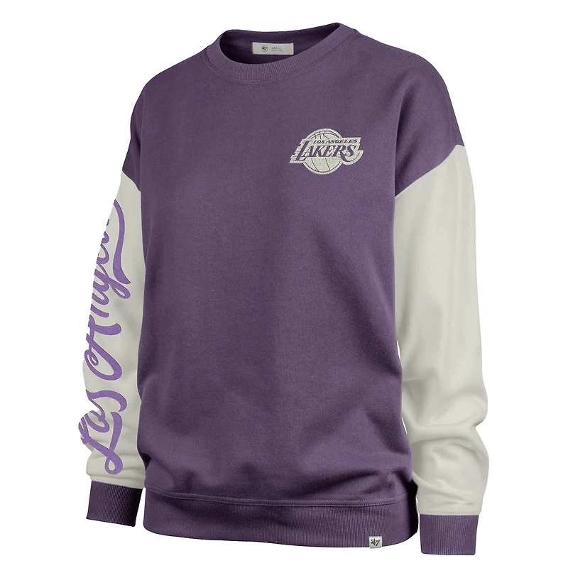 Women's '47 Purple Los Angeles Lakers Plus Oversized Rise Andie Pullover Sweatshirt