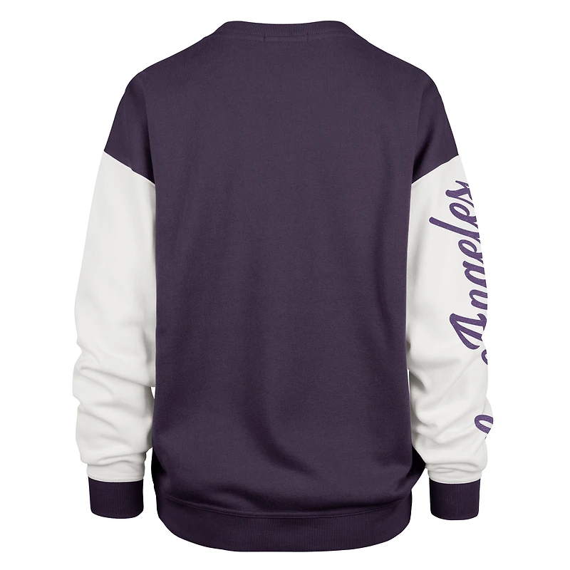 Sweat-shirt oversize violet Andie pour femme Los Angeles Lakers '47, grande taille