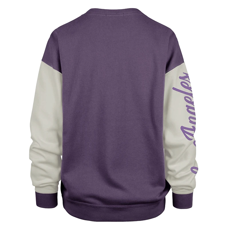 Women's '47 Purple Los Angeles Lakers Plus Oversized Rise Andie Pullover Sweatshirt