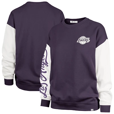 Women's '47 Purple Los Angeles Lakers Plus Oversized Rise Andie Pullover Sweatshirt