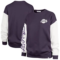 Women's '47 Purple Los Angeles Lakers Plus Oversized Rise Andie Pullover Sweatshirt