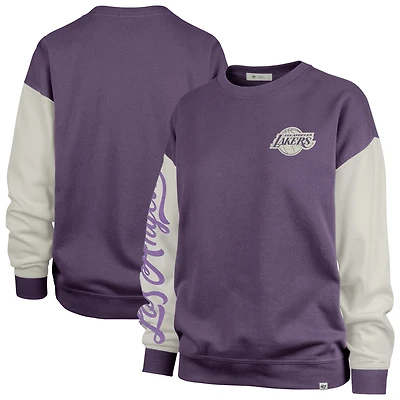 Women's '47 Purple Los Angeles Lakers Plus Oversized Rise Andie Pullover Sweatshirt