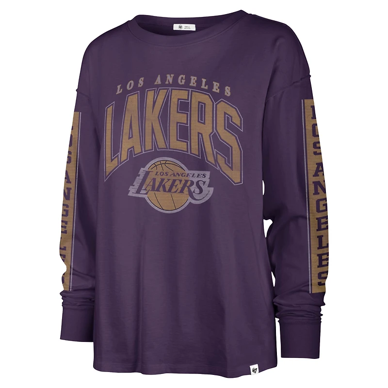 Women's '47 Purple Los Angeles Lakers Tomcat Long Sleeve T-Shirt
