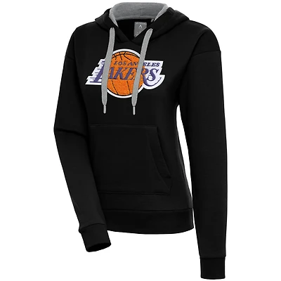 Sweat à capuche noir Antigua pour femme Los Angeles Lakers Victory