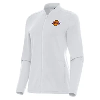 Veste zippée intégrale Antigua blanche des Los Angeles Lakers pour femme