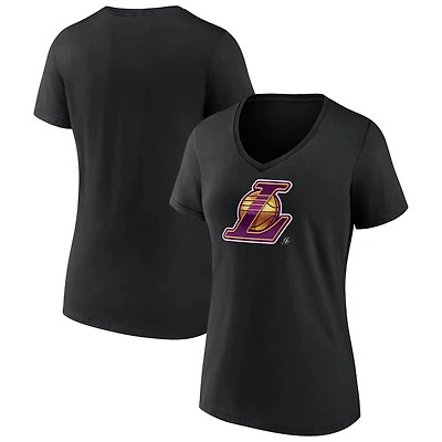 Women's Black Los Angeles Lakers Midnight Mascot V-Neck T-Shirt