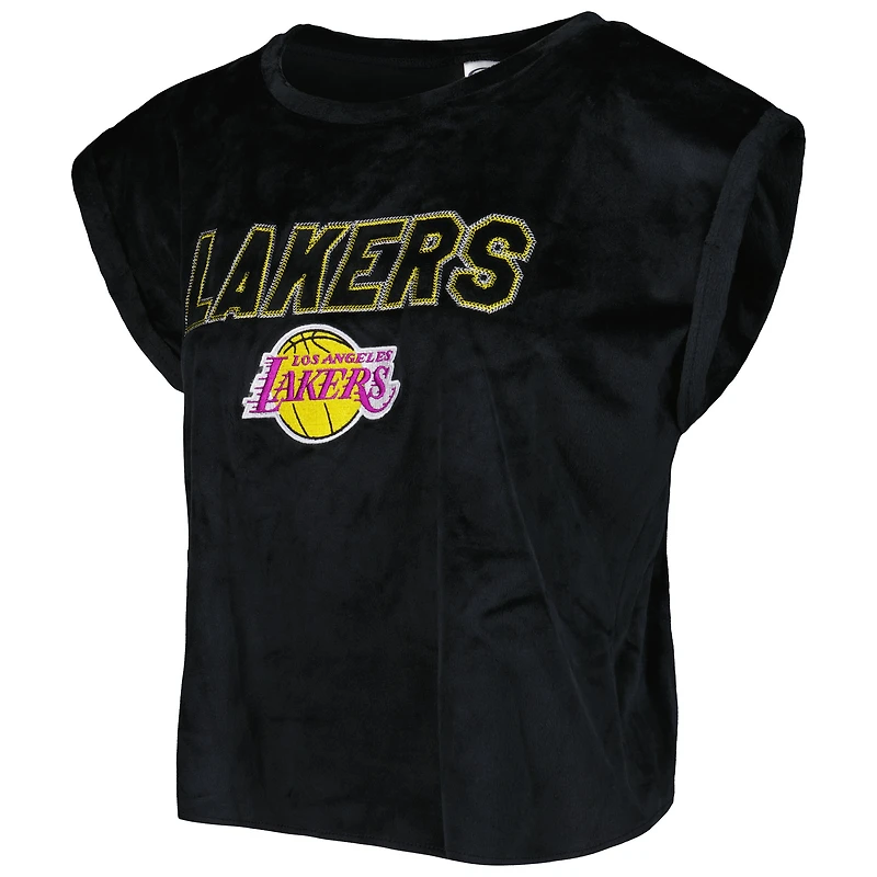 Ensemble de nuit Concepts Sport noir pour femme, haut et short Intermission des Los Angeles Lakers