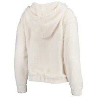Women's Concepts Sport Cream Los Angeles Lakers Fluffy Long Sleeve Hoodie Top & Shorts Sleep Set