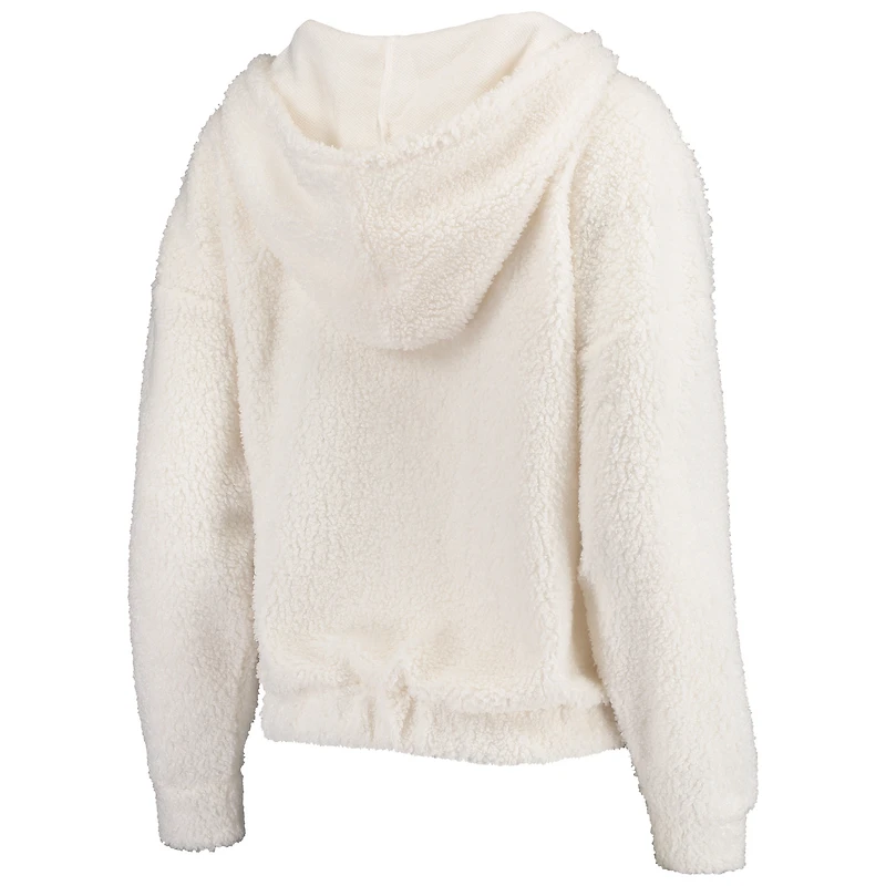 Ensemble pyjama Concepts Sport Cream Los Angeles Lakers pour femme : sweat à capuche manches longues et short.