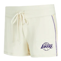 Ensemble haut à manches longues et short en tricot kaki Hacci pour femme Concepts Sport Cream Los Angeles Lakers