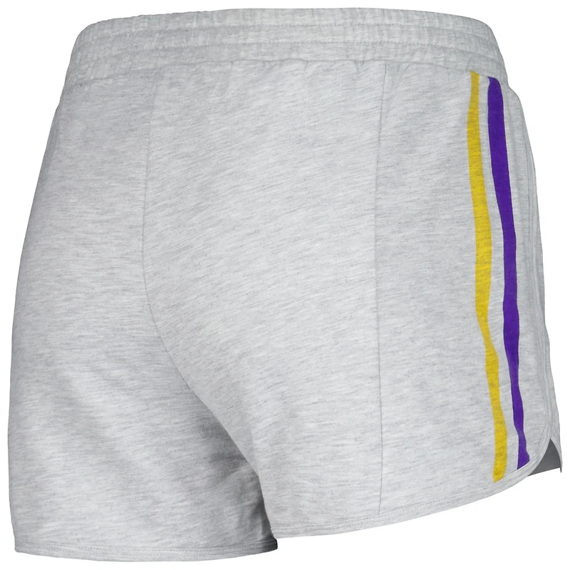 Ensemble de nuit Concepts Sport pour femmes, t-shirt et short à manches longues en cèdre des Los Angeles Lakers, gris