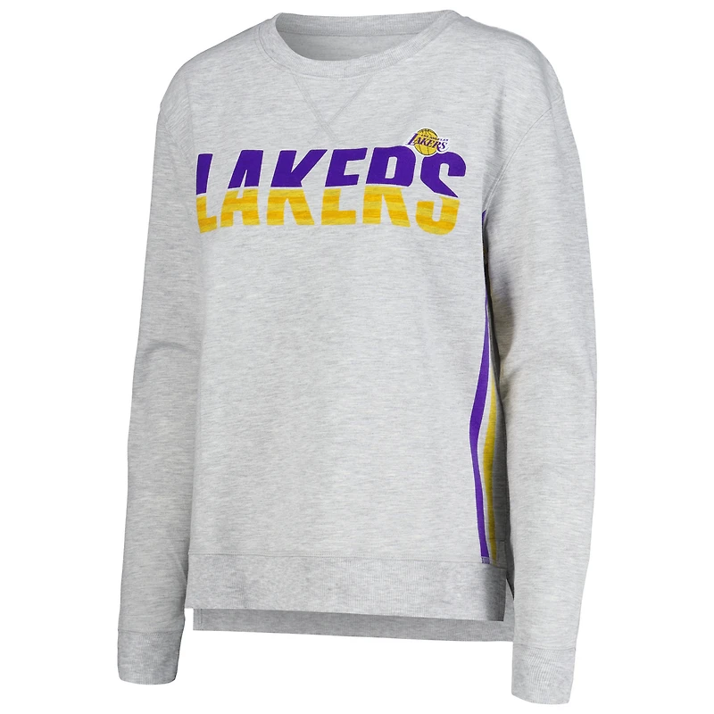 Women's Concepts Sport Gray Los Angeles Lakers Cedar Long Sleeve Top & Shorts Sleep Set