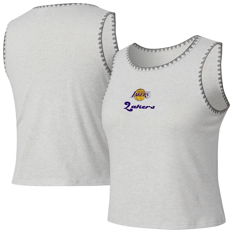 Women's Concepts Sport Gray Los Angeles Lakers Neptune Hacci Knit Tank Top