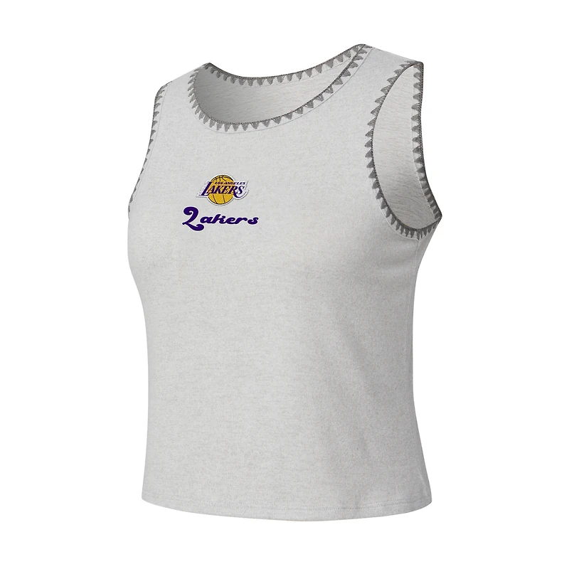 Débardeur en maille Neptune Hacci gris Concepts Sport pour femme, Los Angeles Lakers