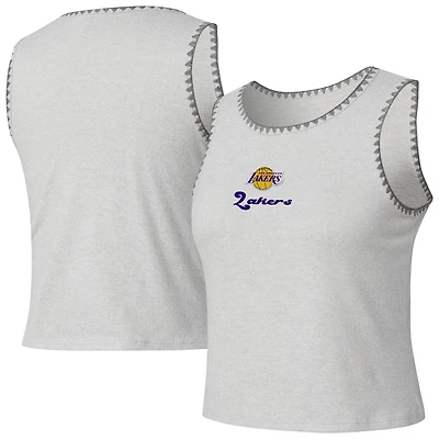 Women's Concepts Sport Gray Los Angeles Lakers Neptune Hacci Knit Tank Top