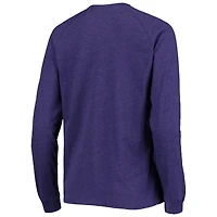 Ensemble de nuit pour femme Concepts Sport noir chiné/violet chiné avec haut à manches longues raglan et short des Los Angeles Lakers