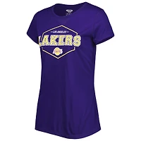 Ensemble de pyjama pour femme Concepts Sport violet/doré avec haut et pantalon à écusson Los Angeles Lakers