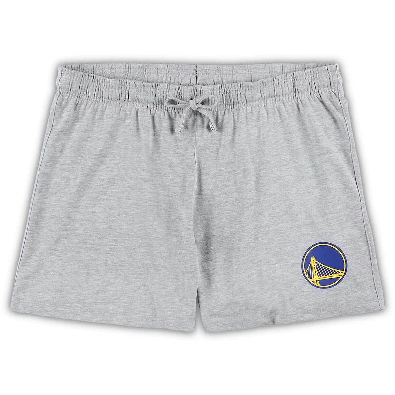 Women's Concepts Sport Purple/Heather Gray Los Angeles Lakers Plus Long Sleeve T-Shirt and Shorts Sleep Set