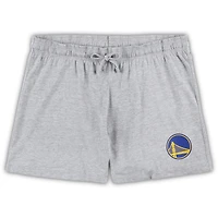 Women's Concepts Sport Purple/Heather Gray Los Angeles Lakers Plus Long Sleeve T-Shirt and Shorts Sleep Set