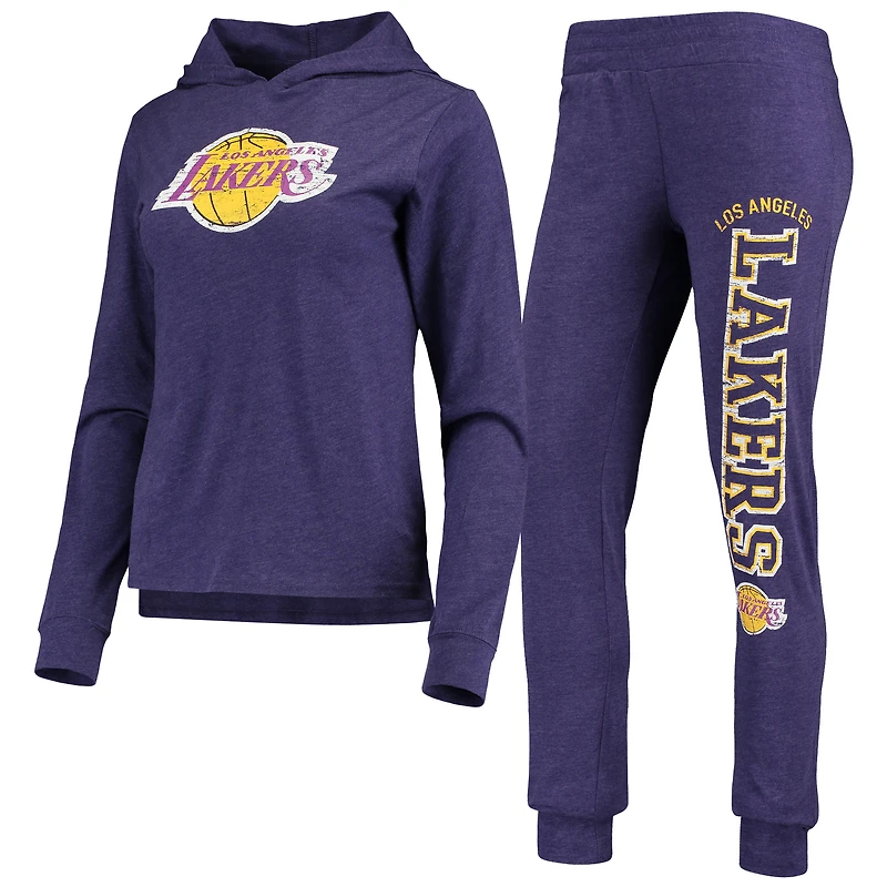 Ensemble de nuit pour femme Concepts Sport violet Los Angeles Lakers (sweat à capuche et pantalon)