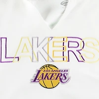 Women's Concepts Sport  White Los Angeles Lakers Sunray Notch Neck Long Sleeve Top