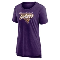 T-shirt triple mélange Fanatics Heathered Purple Los Angeles Lakers True Classics pour femmes