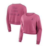 Sweat-shirt court rose Fanatics Los Angeles Lakers Studio Tri-Blend pour femme