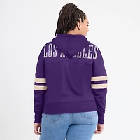 Women's Fanatics Purple Los Angeles Lakers Bold Move Dolman V-Neck High Hip Hoodie