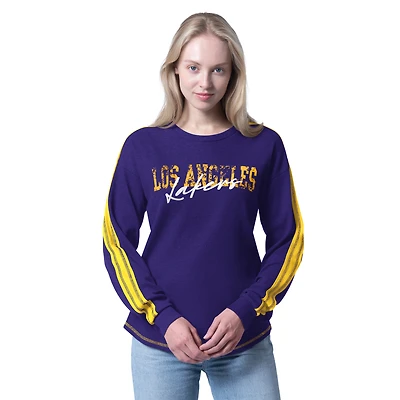 T-shirt à manches longues violet Advantage Tri-Blend G-III 4Her par Carl Banks pour femme des Los Angeles Lakers