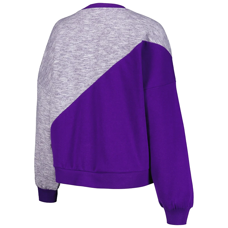 Sweat-shirt violet G-III 4Her par Carl Banks pour femmes, Los Angeles Lakers Benches Split