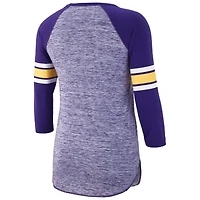 T-shirt raglan à manches 3/4 G-III 4Her par Carl Banks pour femmes, violet, Los Angeles Lakers Recover