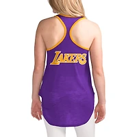 Women's G-III 4Her by Carl Banks Purple Los Angeles Lakers Tater Burnout Racerback - Tank Top