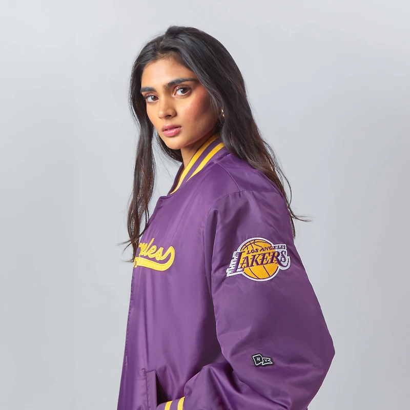 Women's Hype and Vice  Purple Los Angeles Lakers Full-Snap Varsity Jacket
