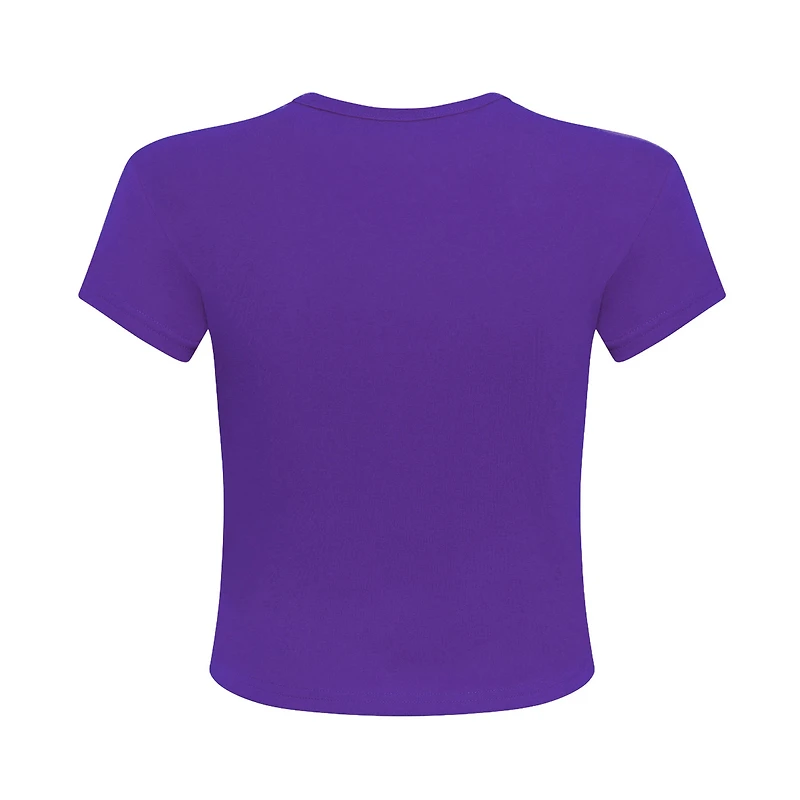 Women's Hype and Vice  Purple Los Angeles Lakers Small Logo Cropped Baby T-Shirt