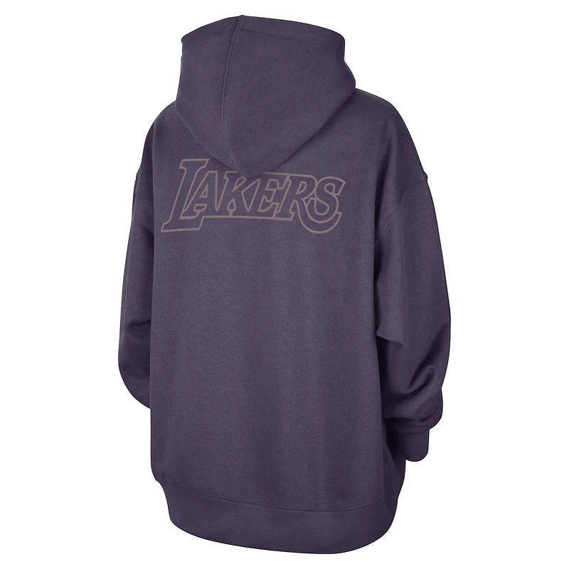 Women's Jordan Brand  Purple Los Angeles Lakers Courtside Statement Edition Oversize Pullover Hoodie