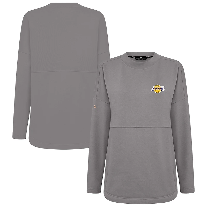 Women's Levelwear Gray Los Angeles Lakers Beaudry Pullover Sweatshirt