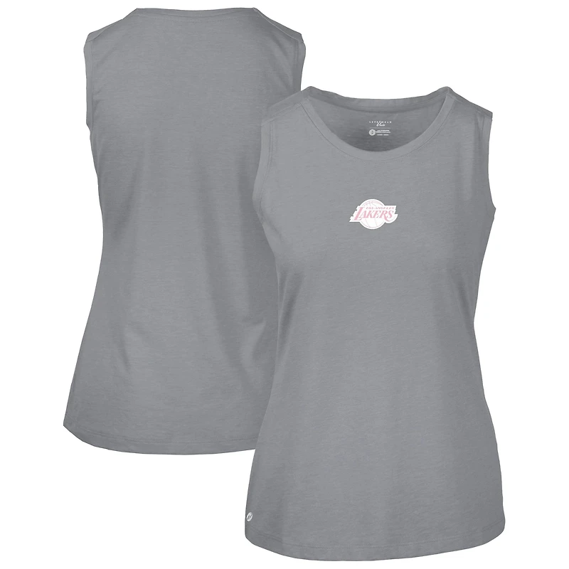 Women's Levelwear Gray Los Angeles Lakers Mother's Day Macy Core Logo Tank Top