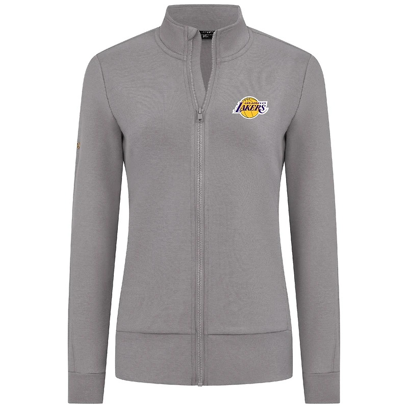 Women's Levelwear Gray Los Angeles Lakers Shine Full-Zip Jacket