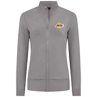 Women's Levelwear Gray Los Angeles Lakers Shine Full-Zip Jacket