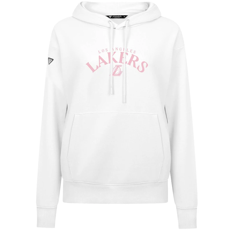 Women's Levelwear White Los Angeles Lakers Mother's Day Adorn Arched Pullover Hoodie