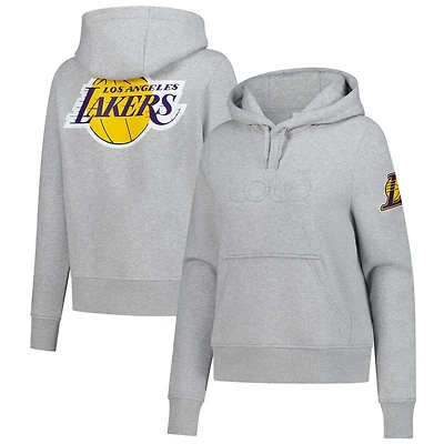 Sweat à capuche gris Icon des Los Angeles Lakers pour femme