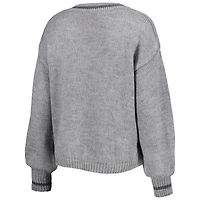 Chandail à encolure en V tri-mélange manches lanterne Los Angeles Lakers Scarletts gris Lusso pour femme