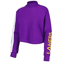 Ensemble pour femme Lusso Purple Los Angeles Lakers Maddie & Matildas Raglan Tri-Blend Sweat à capuche et pantalon de jogging