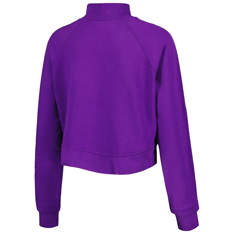 Women's Lusso Purple Los Angeles Lakers Maddie & Matildas Raglan Tri-Blend Pullover Hoodie Jogger Pants Set