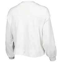 Women's Lusso White Los Angeles Lakers Lola Ball and Chain Pullover Sweatshirt