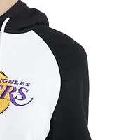 Sweat à capuche Lusso White Los Angeles Lakers Marlowe Tri-Blend Raglan pour femmes