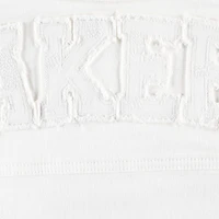 Women's Lusso White Los Angeles Lakers Swarovski Crystal & Distressed Button-Up Denim Jacket