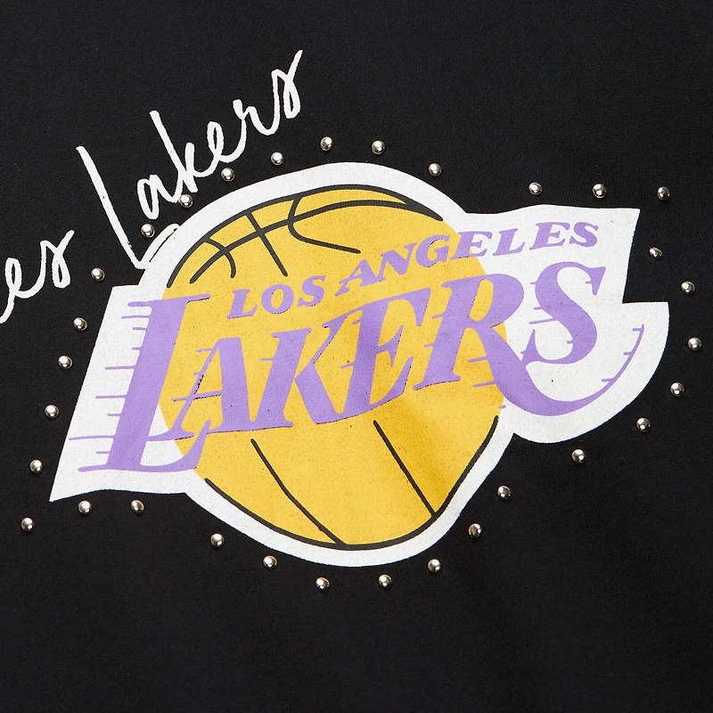 Sweat-shirt à capuche noir Mitchell & Ness pour femme des Los Angeles Lakers Hardwood Classics Home Team