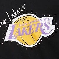 Sweat-shirt à capuche noir Mitchell & Ness pour femme des Los Angeles Lakers Hardwood Classics Home Team