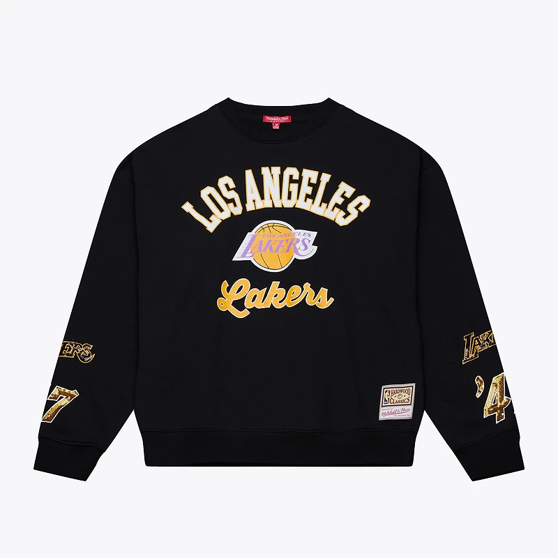 Women's Mitchell & Ness Black Los Angeles Lakers Premium Fleece Sweatshirt